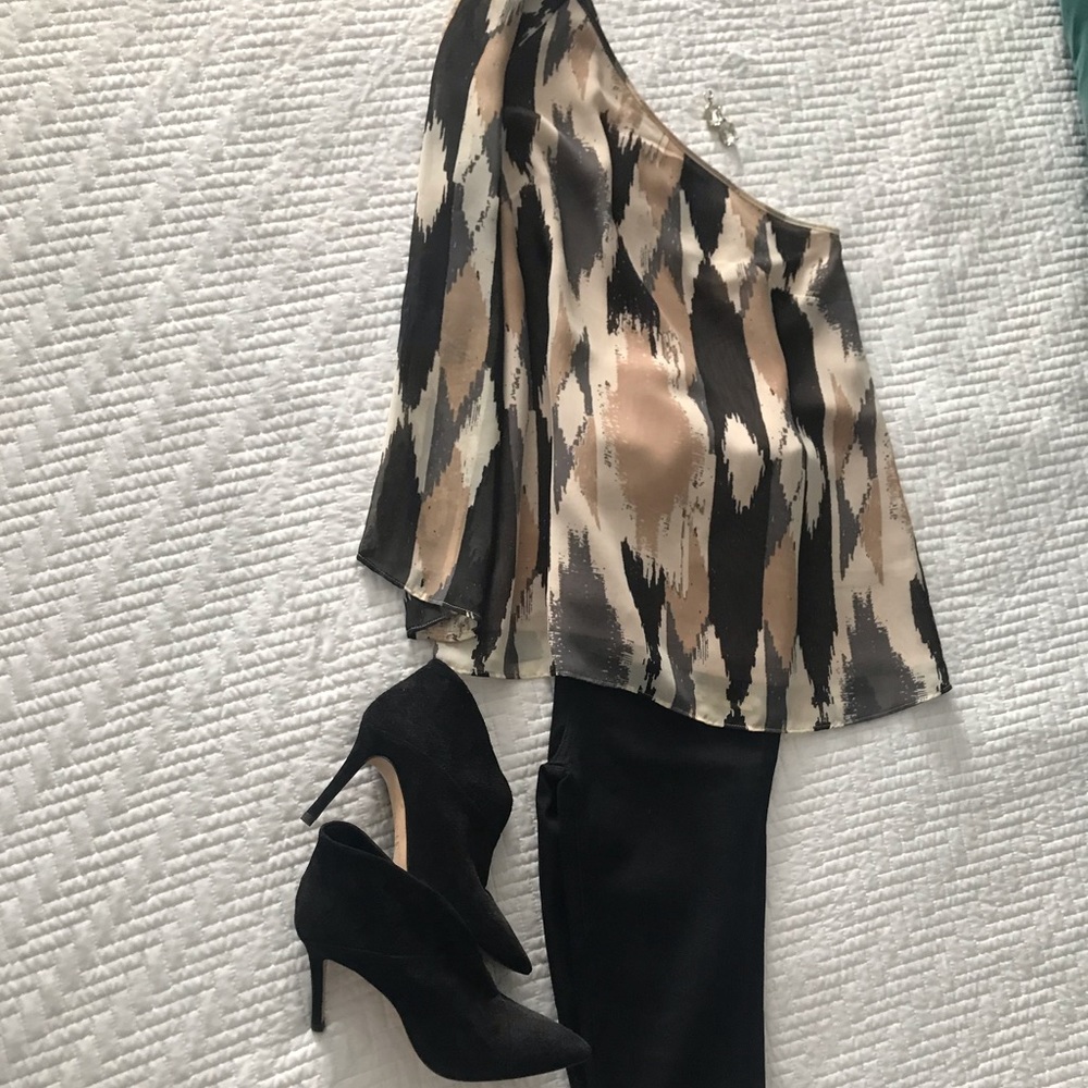 Ikat one shoulder Central Park West shirt